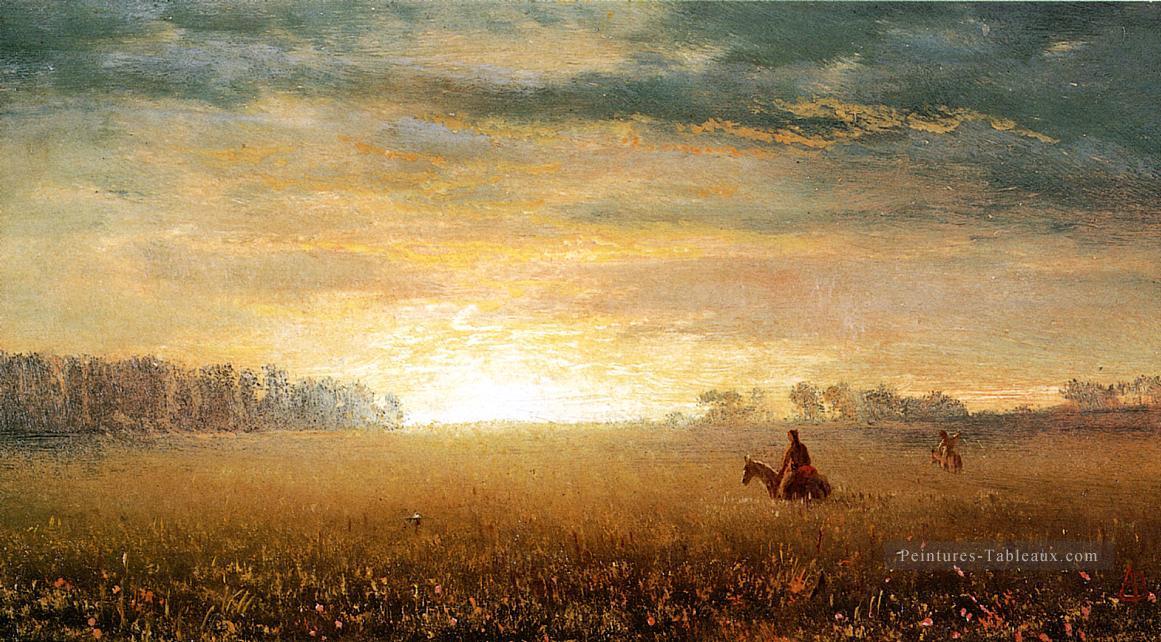 Coucher de soleil des Prairies Albert Bierstadt Peintures à l'huile